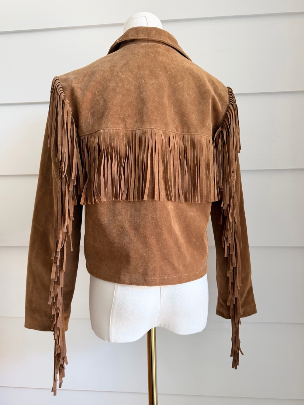 Kids Rylee + Cru Fringe Jacket in Rust 12-14y - Picture 3 of 10